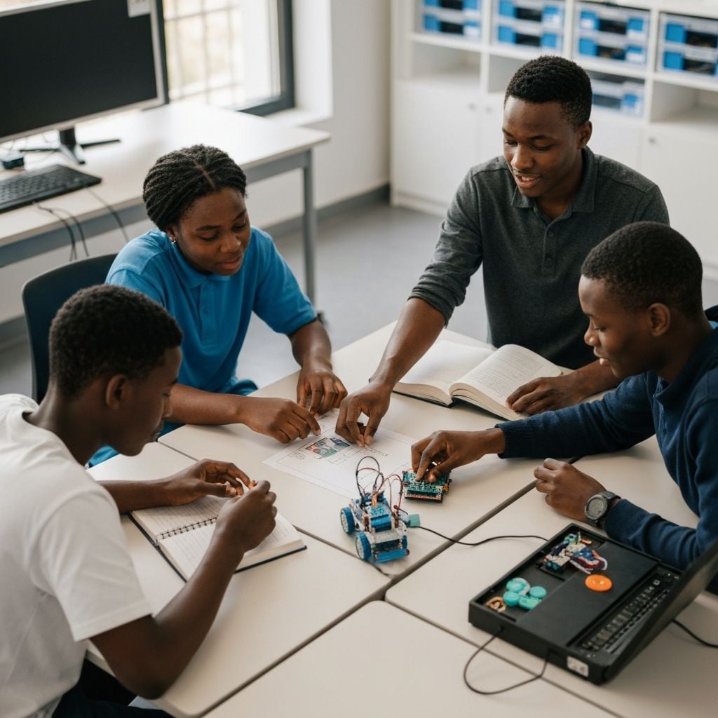 African students engaged in collaborative STEM learning